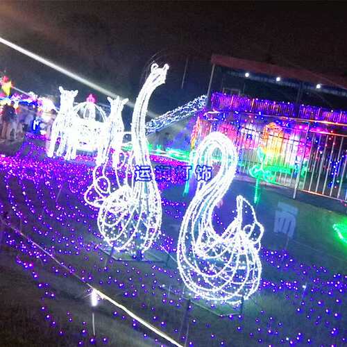 源头厂家制作铁塔街道造型灯—发光天鹅造型灯 发光动物灯天鹅
