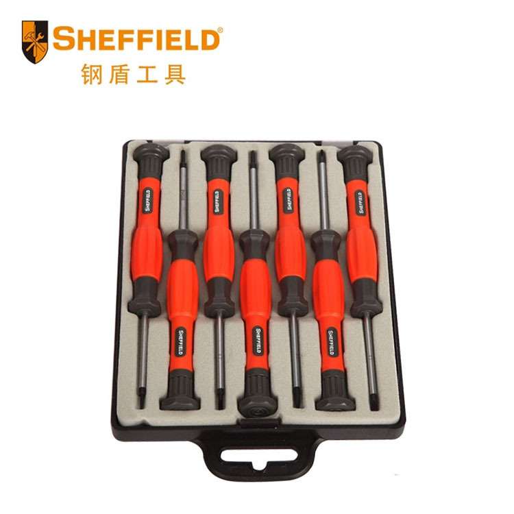 SHEFFIELD/钢盾7件精密螺丝套装维修微型一字十字起子S037008