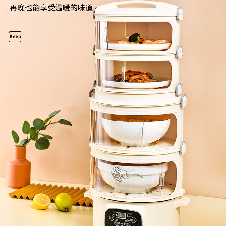 加热保温菜罩家用多层冬季盖菜罩子可折叠剩菜收纳盒饭菜保温
