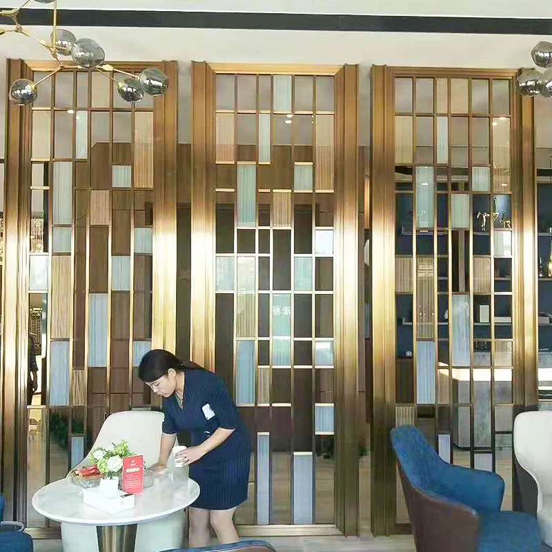厂家供应酒店隔断屏风不锈钢花格玄关屏风简约时尚不锈钢屏风