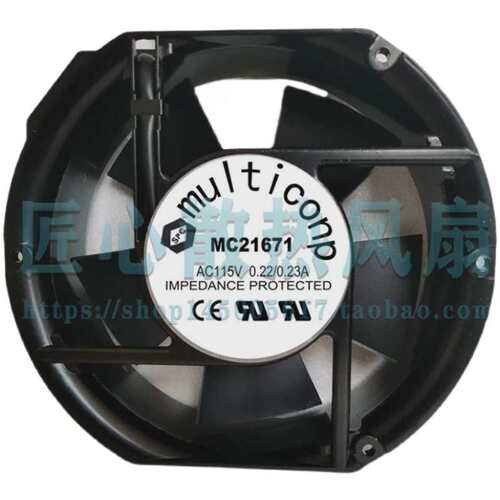 MULTICONP MC21671 轴流风扇, 172MM, 115VAC, 0.22/0.23a 散热