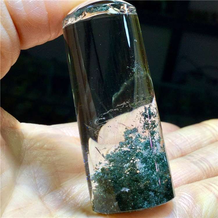 东海水晶 天然绿幽聚宝盆印章章料把玩件手把件