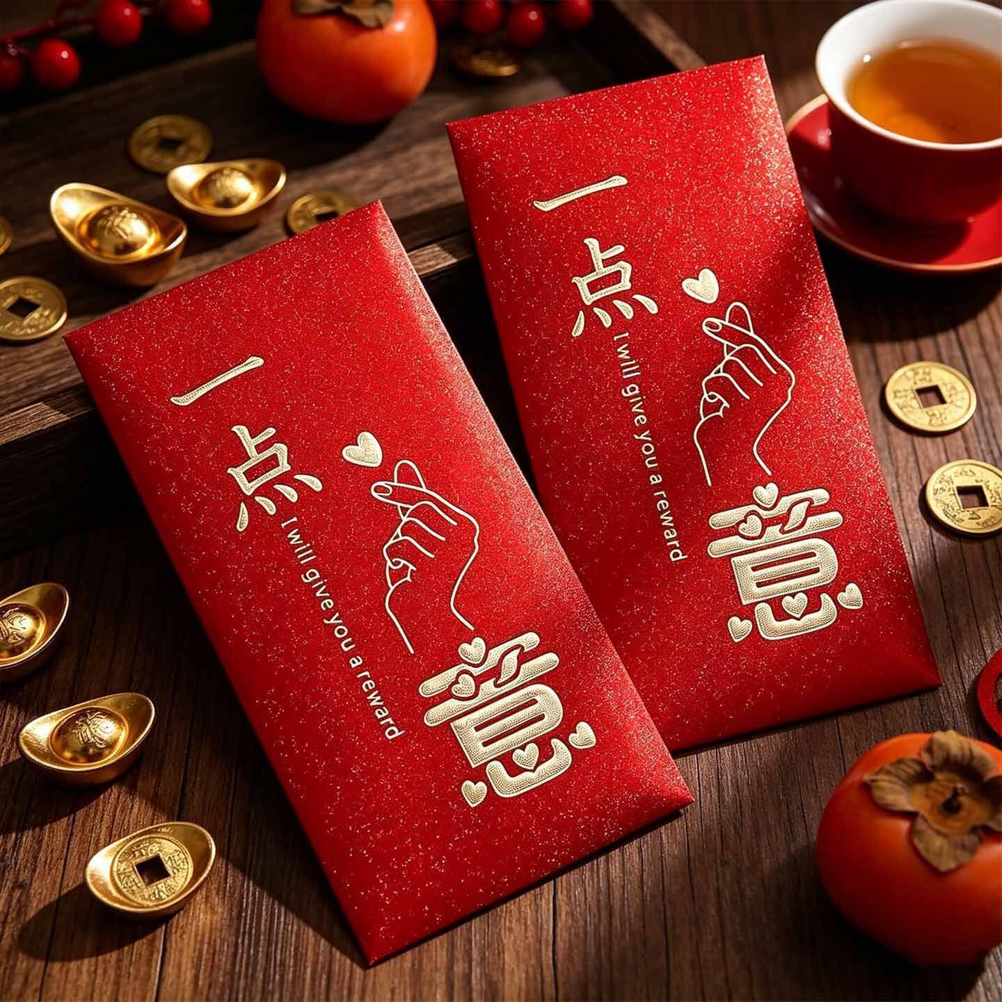 【下单立减50】点心意通用红包高档创意磨砂烫金千元红包袋中式WZ