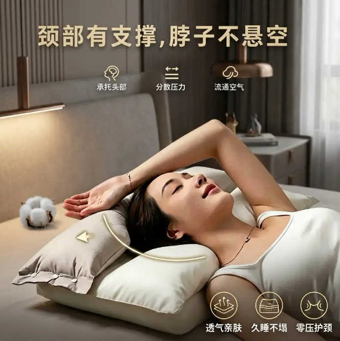 【下单立减50】护颈拉伸不压脸不压耳助睡眠单人安睡枕枕芯HX
