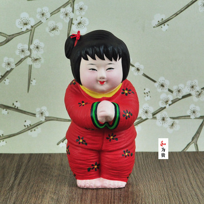 天津泥人张彩塑中国风特色陶泥梦娃娃泥人手办手工艺礼品装饰摆件