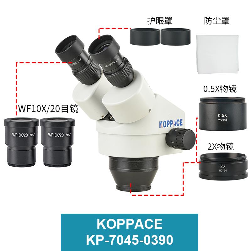 包邮 3.5X-90X双目立体显微镜镜头 大视场广角目镜含0.5X和2X物镜