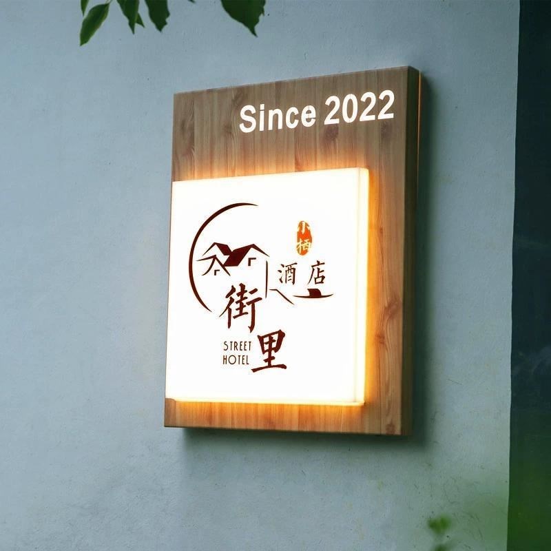 创意圆形镂空灯箱广告牌不锈钢背发光字LED店招店铺门头招牌定制