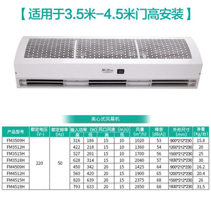 绿岛风离心风幕机商用静音0.9门头1.2门帘1.5冷库风帘机1.8空气幕