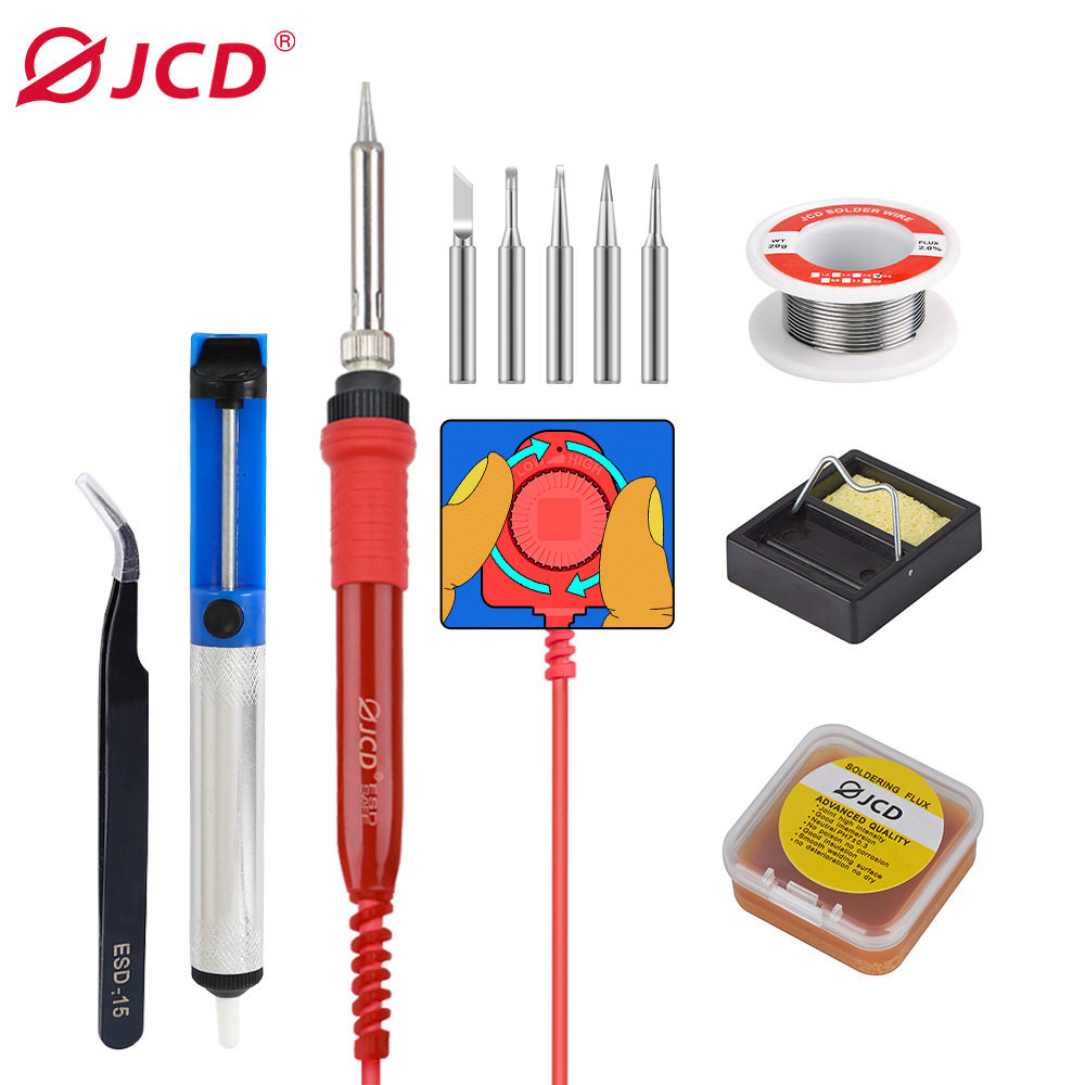 JCD金瓷电烙铁恒温内热式可调温家用电焊笔焊接维修工具套装60W