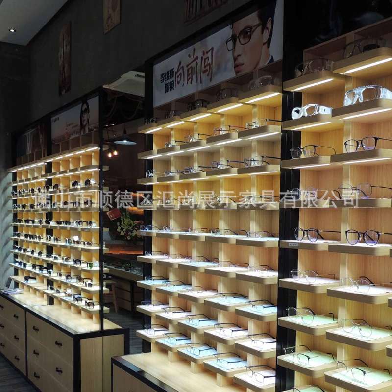 锐视眼镜店工厂 烤漆眼镜柜台定 做眼镜店柜子眼镜展柜定 制厂家