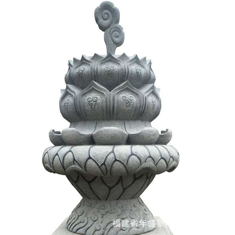 石雕莲花雕塑 寺院石材吉祥八宝 福建雕刻工艺
