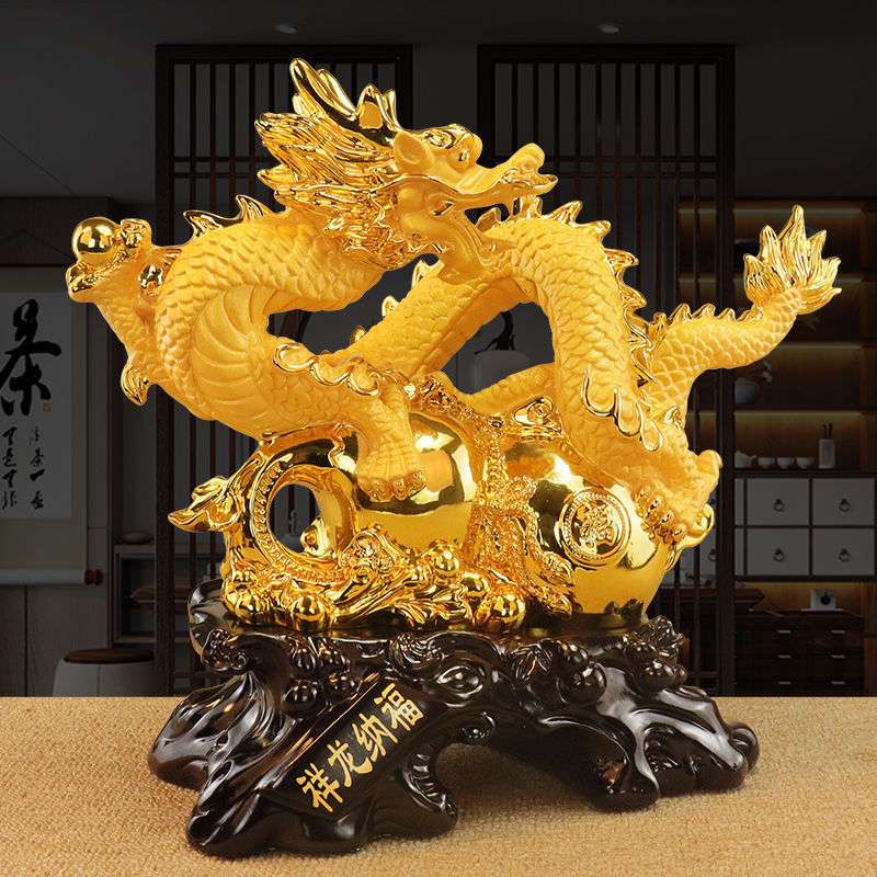 祥龙纳福生肖龙摆件招财青龙助运龙饰品招财葫芦办公摆设开业送礼