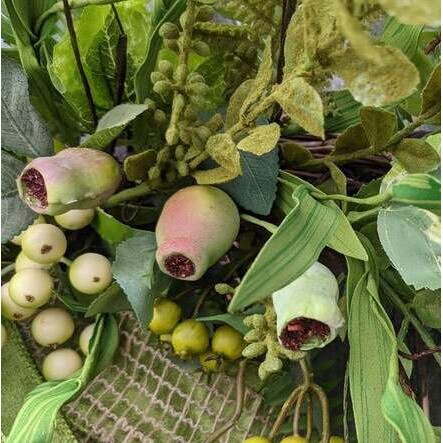 纵鸿植物田园风门前挂饰婴粟果绿植花环枯枝藤圈门挂