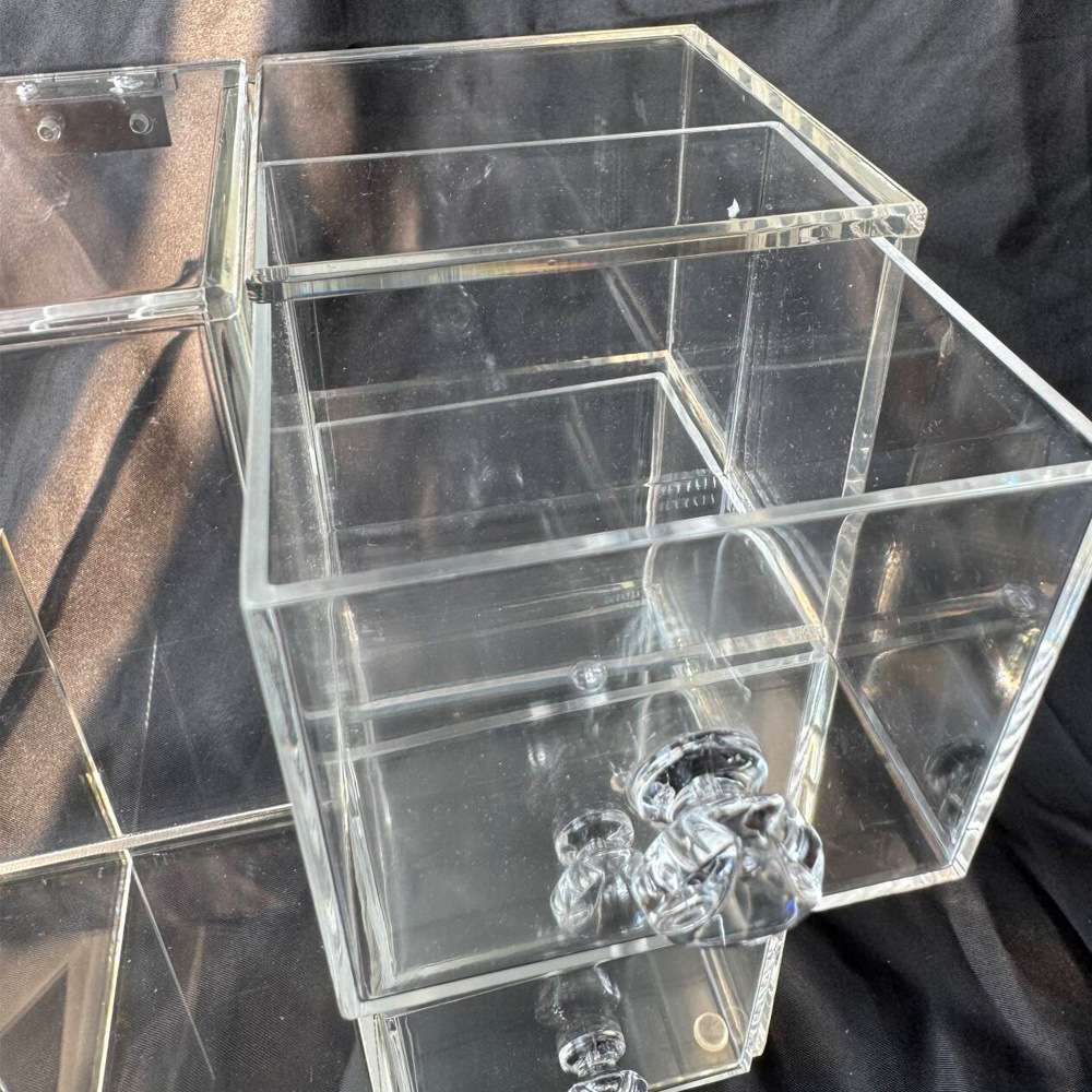 亚克力手工化妆刷桶含白色珍珠 多功能防水防尘刷具筒 透明收纳盒
