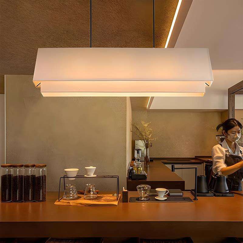 日式吊灯餐厅吧台设计师创意简约饭店前台禅意茶室岛台布艺装饰灯