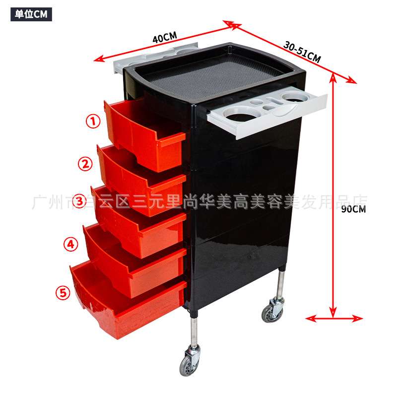 美发店网红染发推车新款复古美发杠车发廊多功能工具小推车理发店