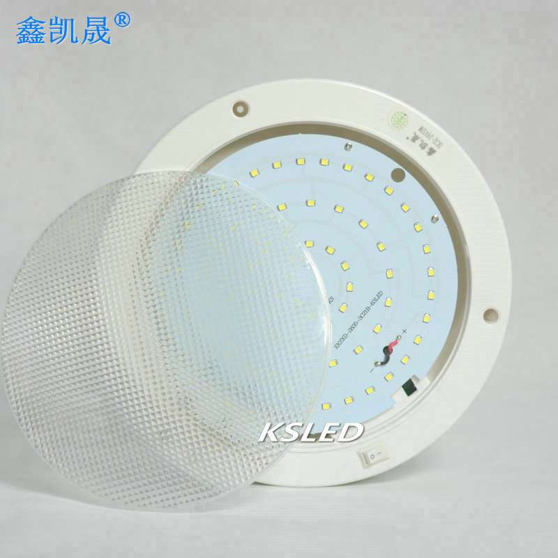 低压LED吸顶灯12v24v房车船用厢柜太阳能直流圆形照明灯具10W