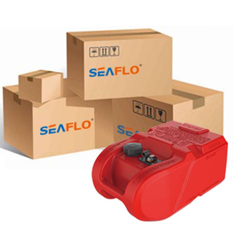 SEAFLO 6加仑24升便携式船用室外发动机带液位指示标塑料汽油箱