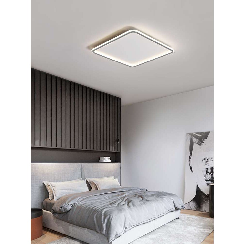led吸顶灯简约现代北欧正方形卧室灯房间主灯极简灯具客厅灯