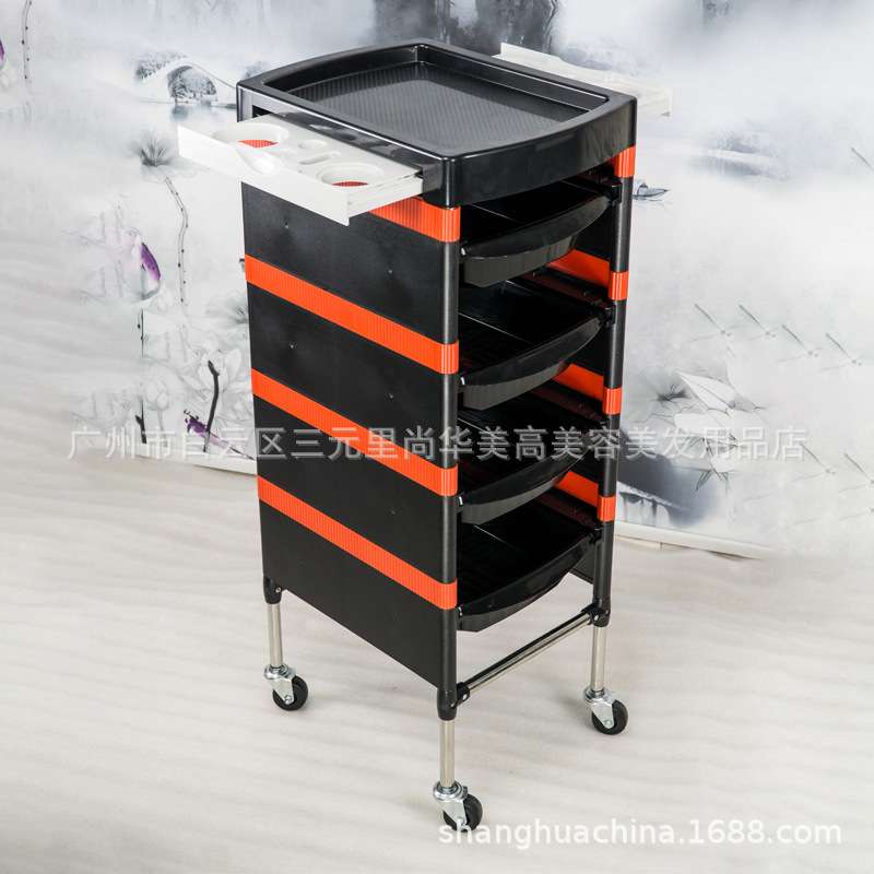 新款加固专用手推杠车复古美发车发廊工具小推车理发店烫染发型师
