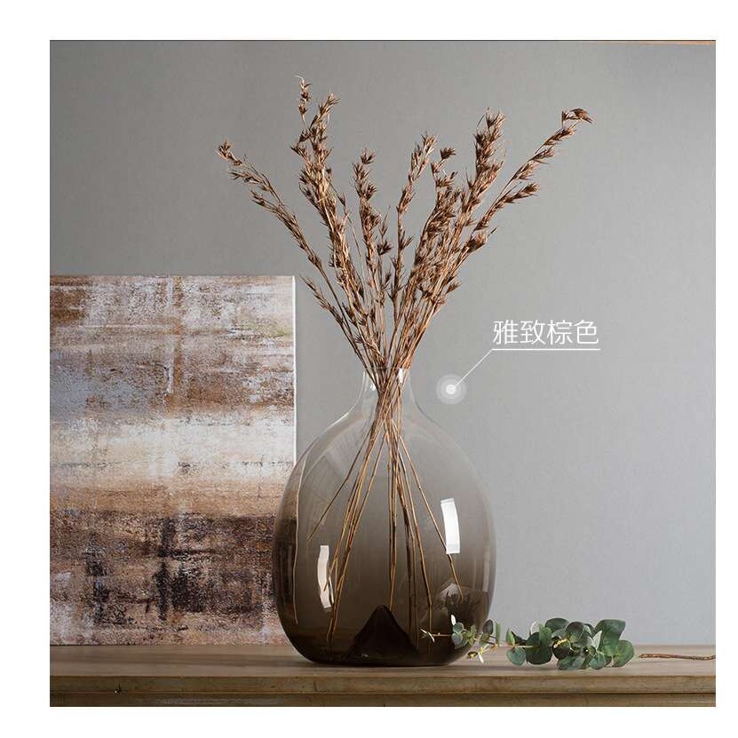 新款 手工吹制大肚子玻璃花瓶 玻璃淡彩渐变透明水培 创意细口插