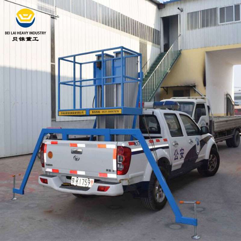 市政路灯安装维护高空作业车后斗桅杆升降梯车载式铝合金升降机