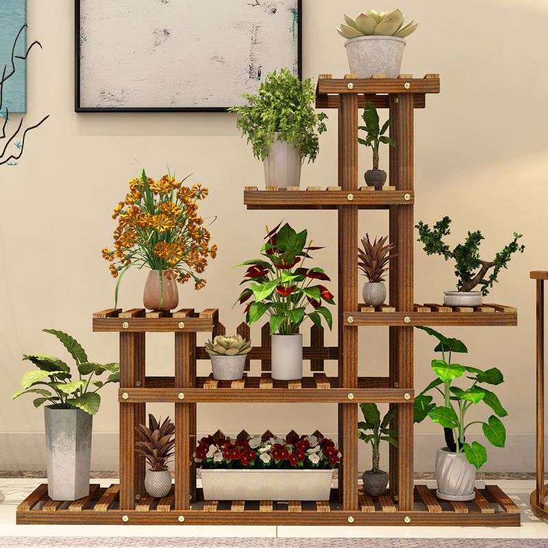 花架阳台实木花架子置物架室内家用多肉落地面装饰花盆架客厅木制