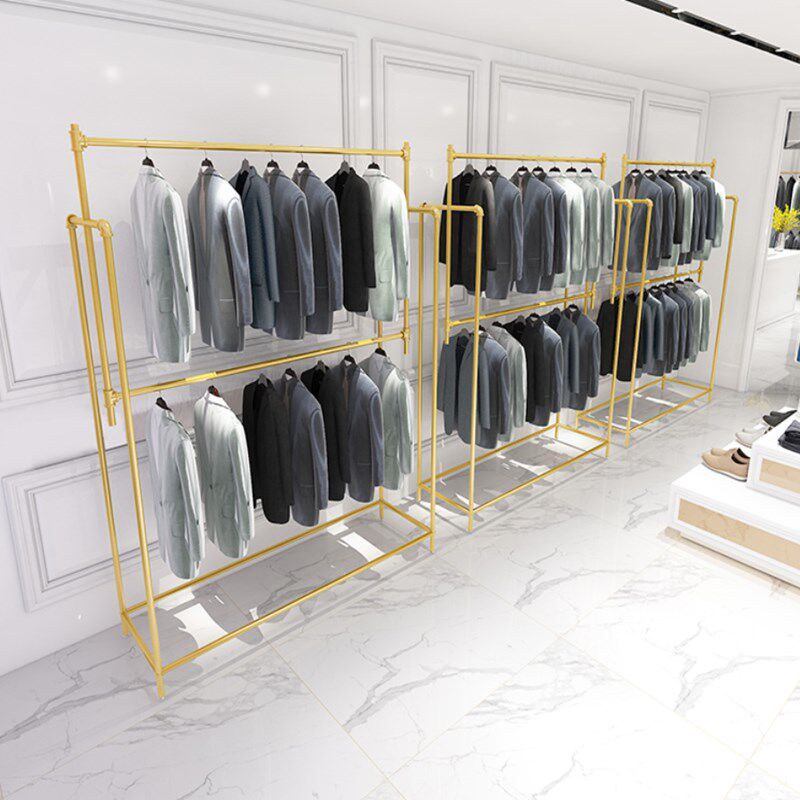 婚纱架子影楼服装展示架婚纱店男装衣架双层西装挂衣架服装置物架