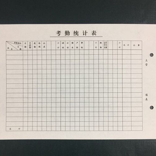 成文厚考勤表 员工 记工考勤簙 出勤表 考勤表本 登记本100张/本