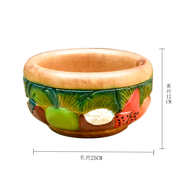 泰国木雕大象果盘家用客厅茶几木碗装饰器皿复古创意实木质水果盘