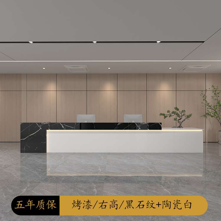 电脑台咨询商用台电电脑桌现代烤收银台前台简约接待柜收银店铺漆