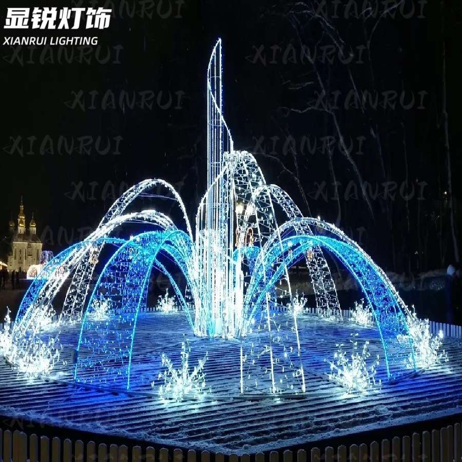 大型灯光喷泉流水造型灯仿真喷泉造型形象装饰灯入口引流装置摆件