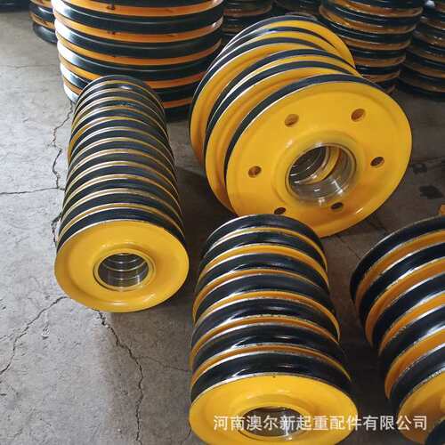 厂家供应 材质Q235B轧制滑轮组  φ920*310钢丝绳缠绕滑轮组