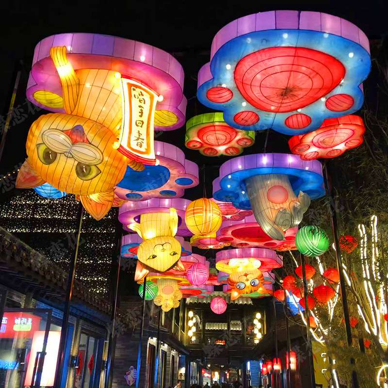 灯展彩灯公司 苏州2022春节活动彩灯花草动物铁艺造型大花灯制作