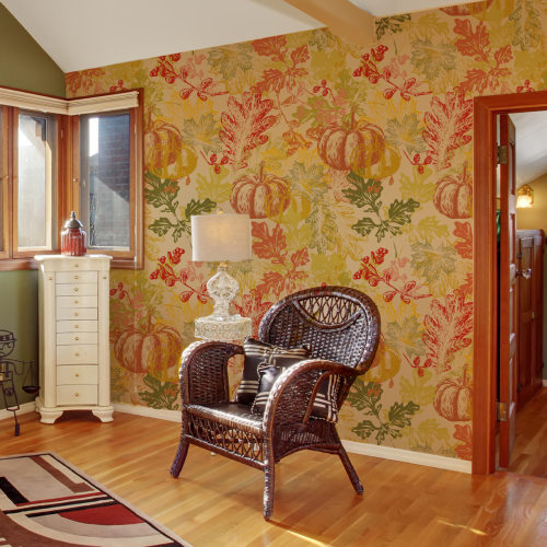 BZ20015手绘水彩花卉墙纸店铺卧室客厅家具展装饰壁纸贴画