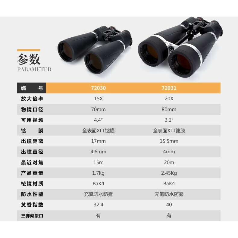 星特朗天神20x80 PRO双筒望远镜高倍高清专业观景观星