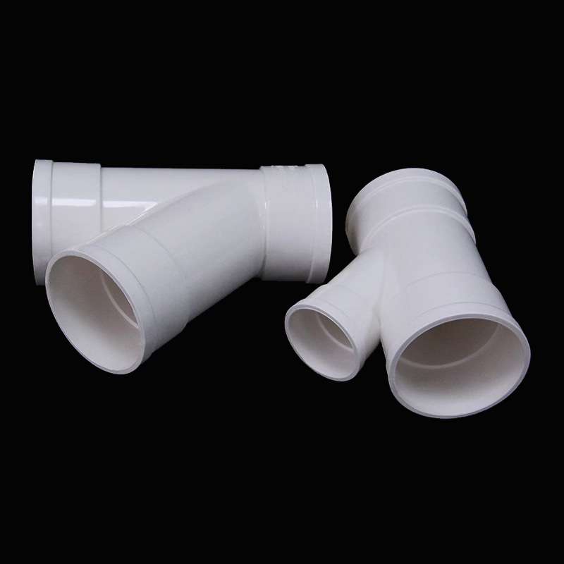 PVC排水管件斜三通下水道排水45度等径异径三通大规格200 250 315