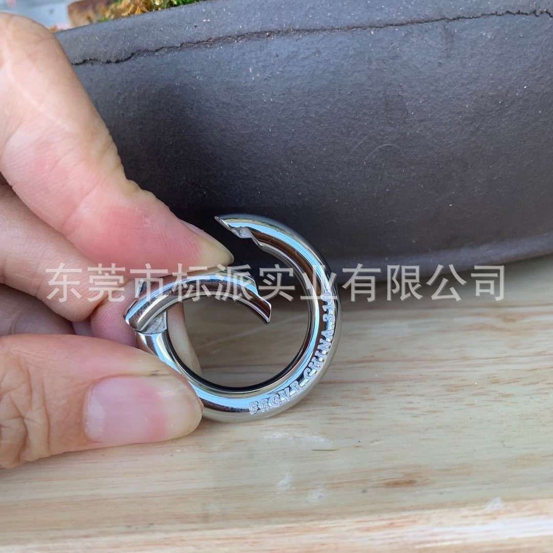 厂家直销不锈钢弧面圈活口35mm开口环活扣钥匙扣圆圈大号挂扣316