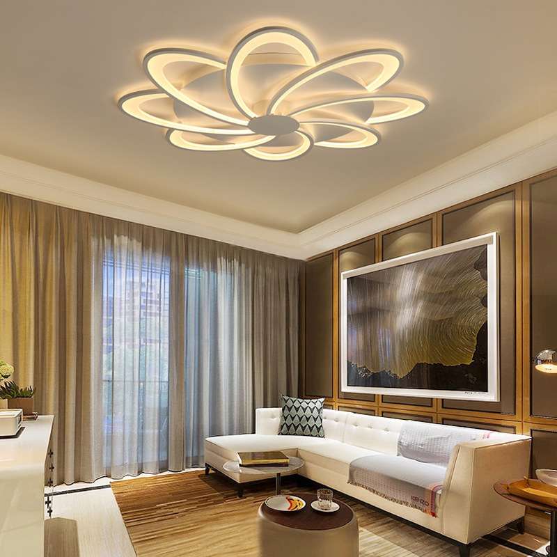 现代简约厂家直销亚克力吸顶灯led花形智能客厅卧室吸顶灯具