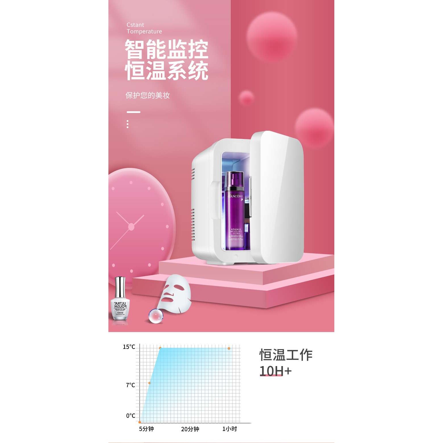 4L家车两用美妆冰箱车载迷你化妆护肤品冷藏箱