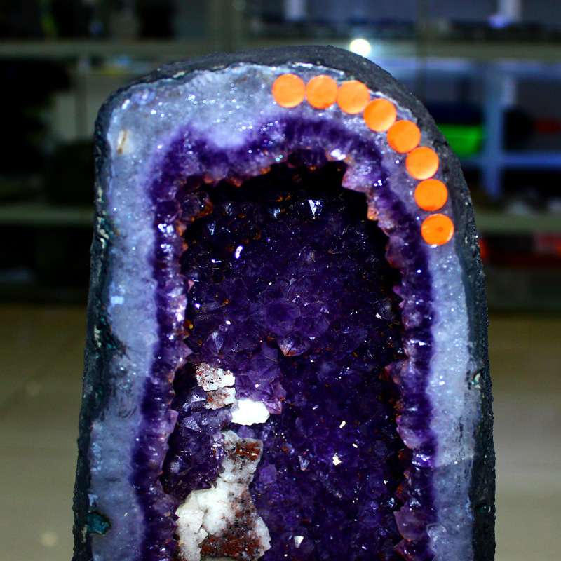 矿宝 天然紫水晶洞摆件 紫晶洞 玛瑙洞水晶洞 紫色原石钱袋子