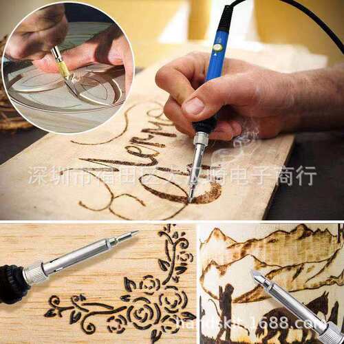 跨境可调温数显电烙铁套装 雕刻烙画焊接工具 彩铅烙画烙铁套装