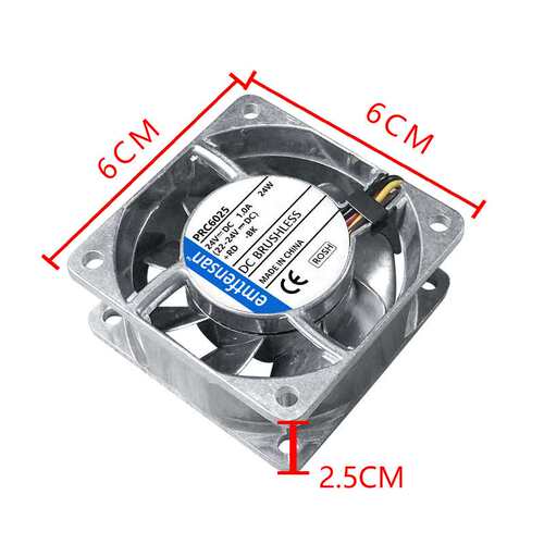 6cm/厘米6025 24V48V全金属耐高温暴力汽车改装防水散热风扇