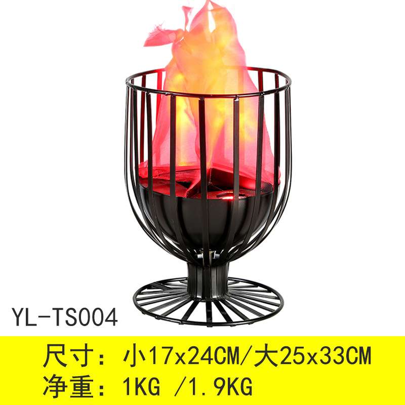 圣诞节LED仿真酒杯立式火焰灯 酒店酒吧装饰灯电子火盆灯