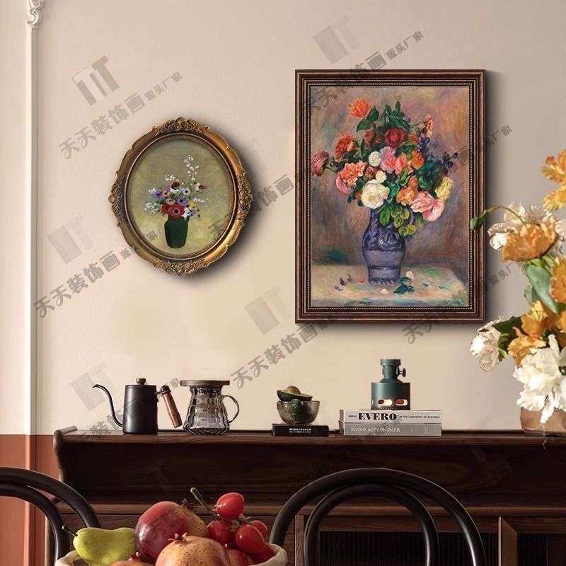 法式挂画》走廊过道客厅卧室餐厅装饰油画布艺术壁画挂画组合套装