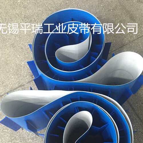 厂家直供 PU蓝色挡板导条输送带 蓝色传送带 无锡加工工业输送带