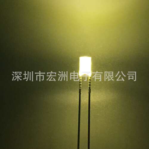 F3无边高亮灯暖白 LED灯 3MM平头暖白光 发光二极管