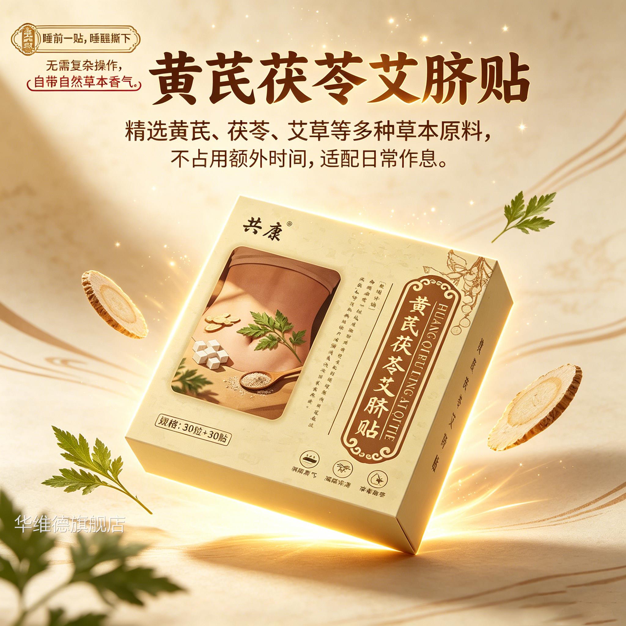 共康黄茯苓艾脐贴官方旗舰店正品涌泉穴贴艾草贴三伏穴位贴6芪gm