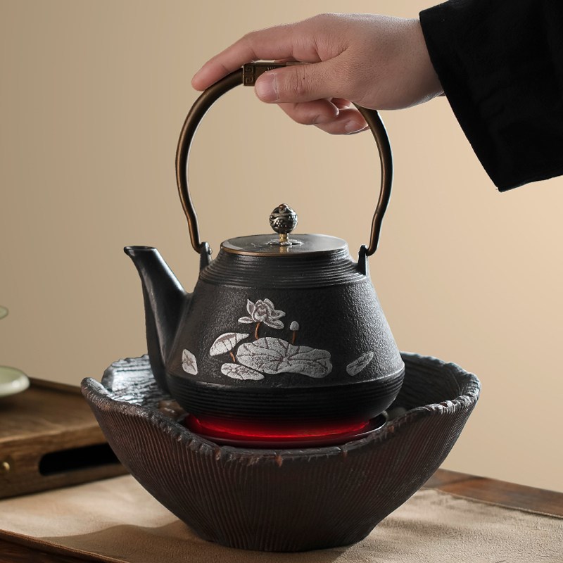 电陶炉围炉煮茶器静石煮茶炉小型日式仿古功夫茶烧茶炉玻璃壶套装