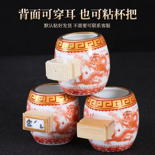 画眉百灵陶瓷腰鼓食碗蜡嘴陶瓷鸟食罐盒水杯碗鸟食杯鸟笼配件用品